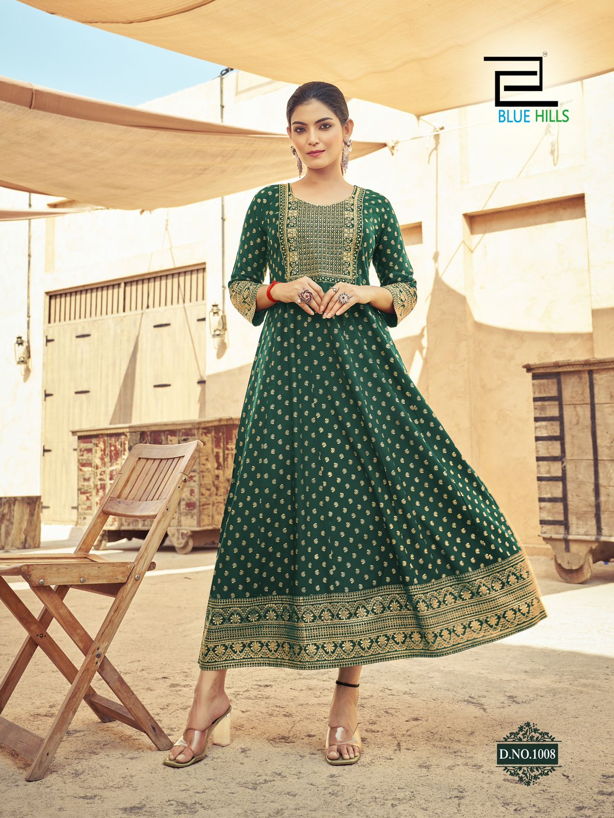 Urvashi By Blue Hills Rayon Embroidered Anarkali Long Kurti Wholesale In India